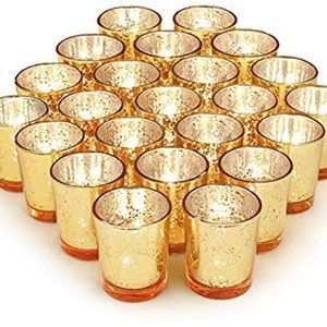 Gold shimmer votive candles